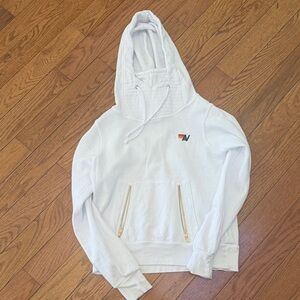 Aviator Nation White Hoodie with Multicolor Logo